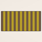 Vintage Moss and Coffee Stripes Desk Mat Gallery Image 3