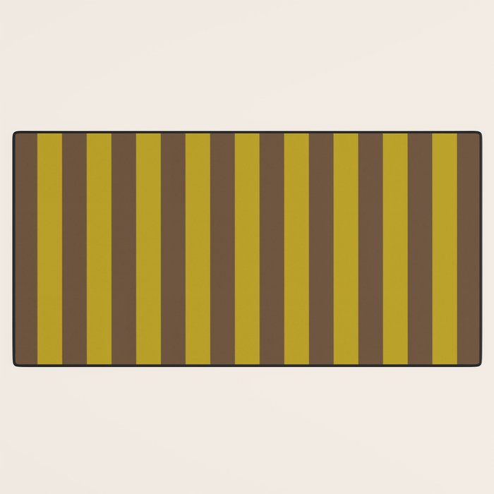 Vintage Moss and Coffee Stripes Desk Mat Gallery Image 3