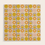 Floral Sunshine Rainbow Pattern Wood Wall Art Gallery Image 1