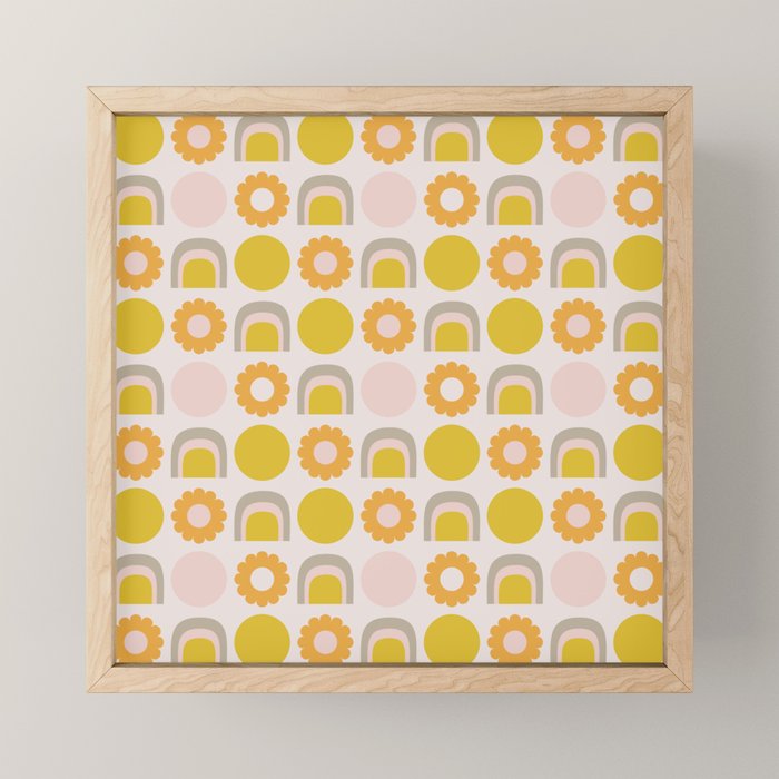 Floral Sunshine Rainbow Pattern Mini Art Print Gallery Image 1