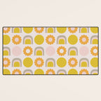 Floral Sunshine Rainbow Pattern Desk Mat Gallery Image 3