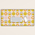 Floral Sunshine Rainbow Pattern Desk Mat Gallery Image 1