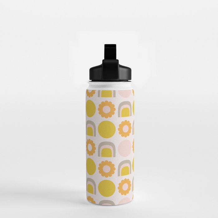 Floral Sunshine Rainbow Pattern Water Bottle Gallery Image 2