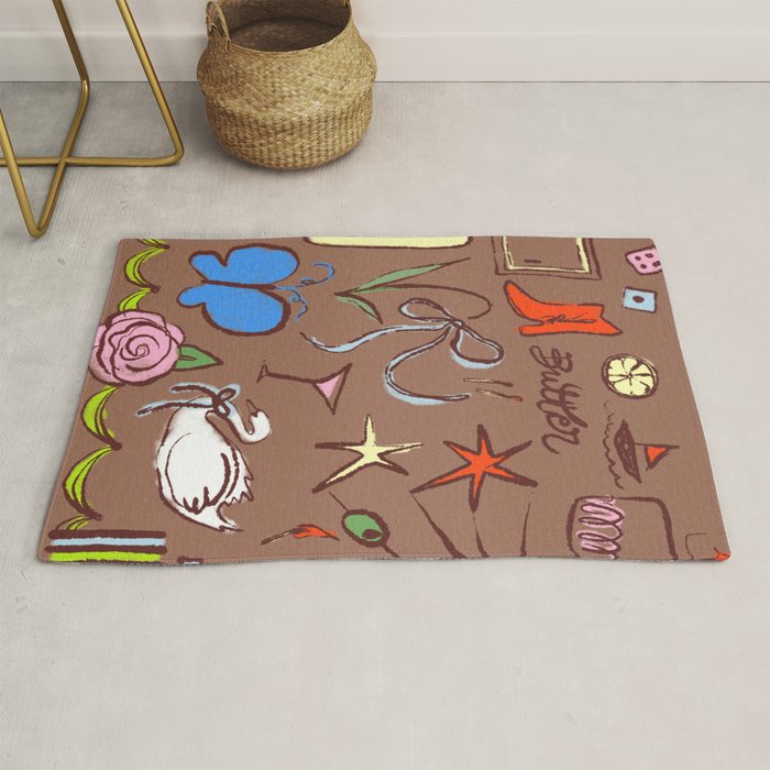 Simple Girl Inspired by PANTONE 17 1230 Mocha Mousse Rug Gallery Image 1