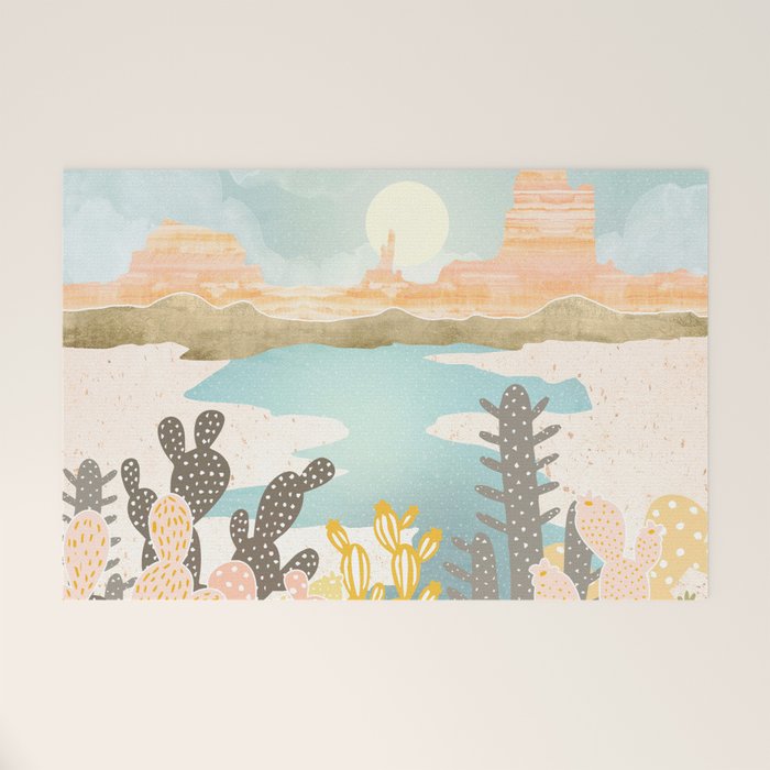 Retro Desert Oasis Welcome Mat Gallery Image 1