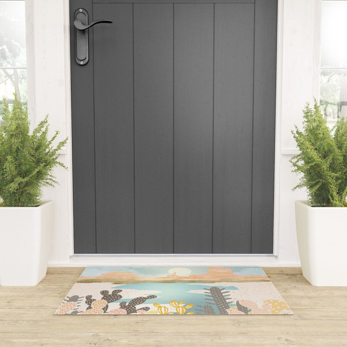 Retro Desert Oasis Welcome Mat Gallery Image 3