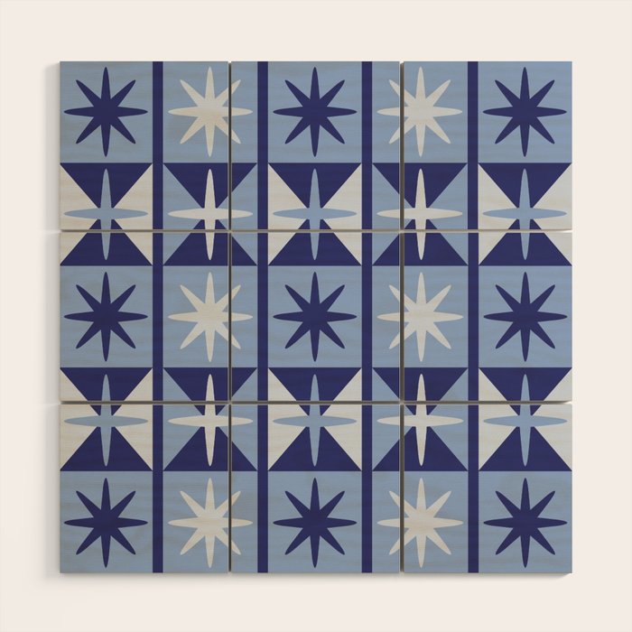 Mid Century Modern Starburst Pattern Wood Wall Art Gallery Image 1