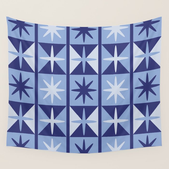 Mid Century Modern Starburst Pattern Wall Tapestry Gallery Image 4