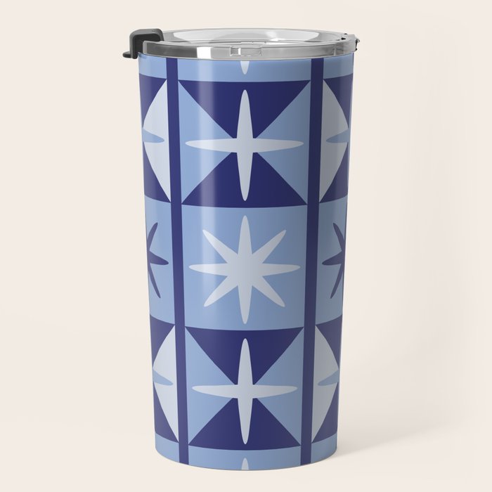 Mid Century Modern Starburst Pattern Travel Mug Gallery Image 3