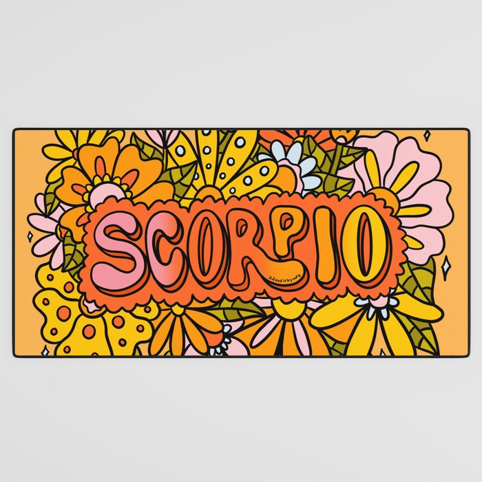 Scorpio Flowers Desk Mat Gallery Image 3