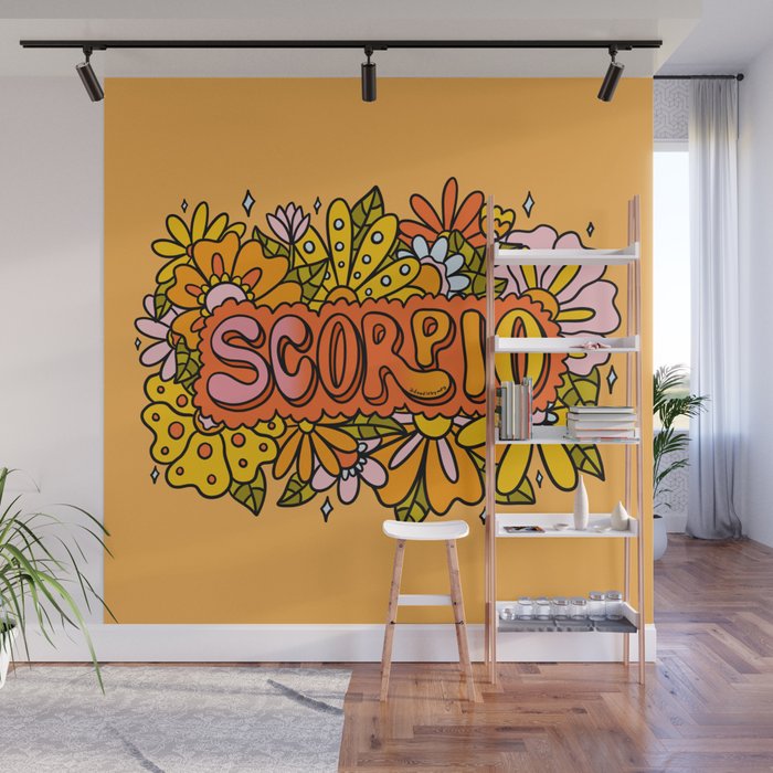 Scorpio Flowers Wall Mural Gallery Image 1