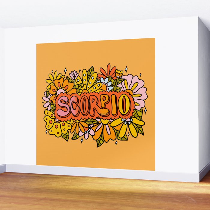 Scorpio Flowers Wall Mural Gallery Image 2