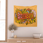 Scorpio Flowers Wall Tapestry Gallery Image 2