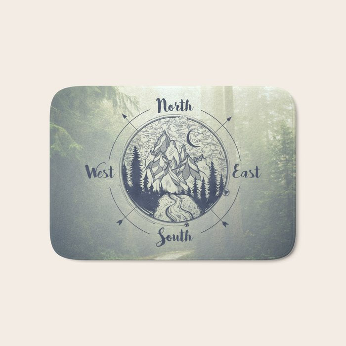 Compass Mountain Road Trip Bath Mat Gallery Image 1
