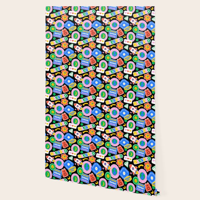 Retro cartoon sticker label pattern Wallpaper Gallery Image 2