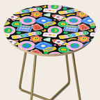 Retro cartoon sticker label pattern Side Table Gallery Image 2