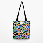 Retro cartoon sticker label pattern Tote Bag Gallery Image 2