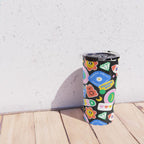 Retro cartoon sticker label pattern Travel Mug Gallery Image 4