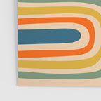 Retro Confaab Abstract Vertical Pattern Blue Orange Green Mustard Apricot Poster Gallery Image 3