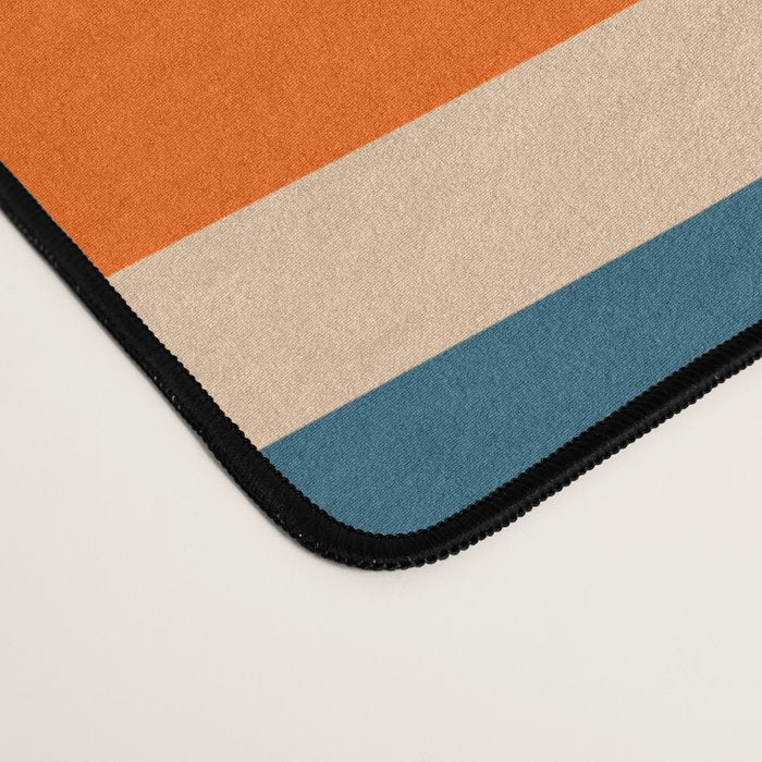 Retro Confaab Abstract Vertical Pattern Blue Orange Green Mustard Apricot Desk Mat Gallery Image 4