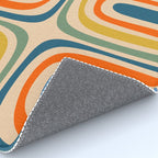 Retro Confaab Abstract Vertical Pattern Blue Orange Green Mustard Apricot Rug Gallery Image 4