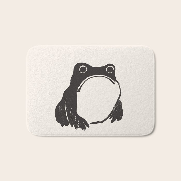 Matsumoto Hoji Japanese Grumpy Frog Art Print Bath Mat Gallery Image 1