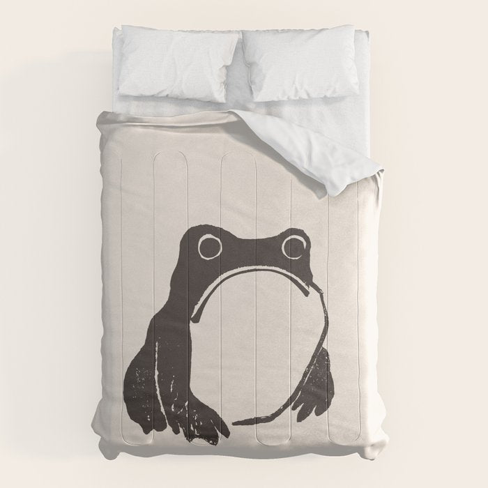 Matsumoto Hoji Japanese Grumpy Frog Art Print Comforter Gallery Image 6