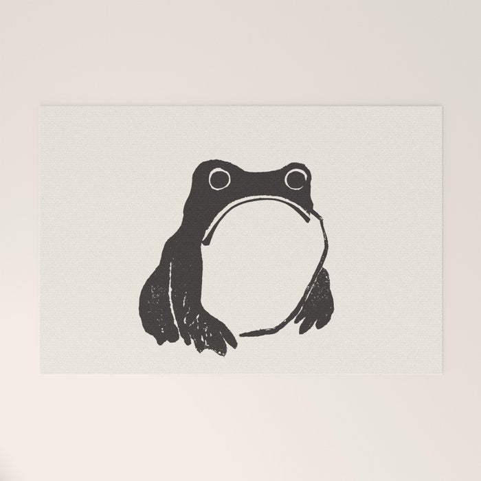 Matsumoto Hoji Japanese Grumpy Frog Art Print Welcome Mat Gallery Image 1