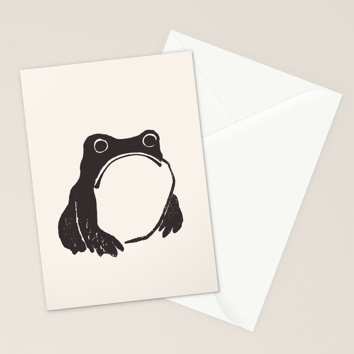Matsumoto Hoji Japanese Grumpy Frog Art Print Stationery Card Gallery Image 2