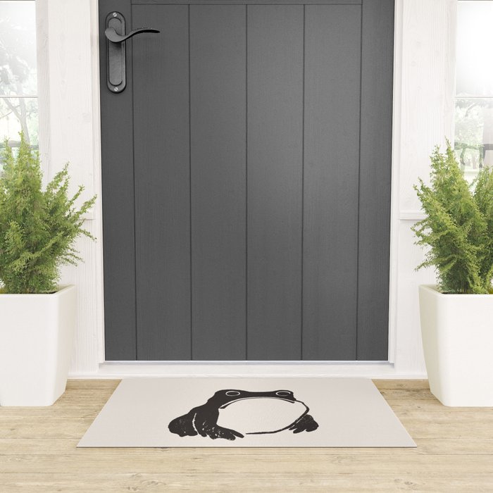 Matsumoto Hoji Japanese Grumpy Frog Art Print Welcome Mat Gallery Image 3