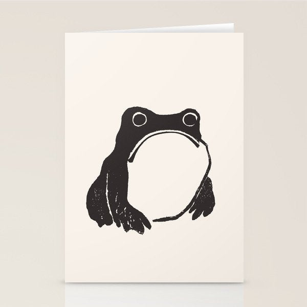 Matsumoto Hoji Japanese Grumpy Frog Art Print Stationery Card Gallery Image 1