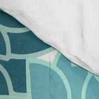 Dahlia Floral Blooms in Teal and Gray Comforter Gallery Image 4