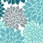 Dahlia Floral Blooms in Teal and Gray Coffee Mug Gallery Image 2