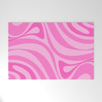 New Groove Retro Swirl Abstract Pattern in Doll Pink Welcome Mat Gallery Image 1
