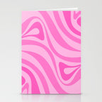 New Groove Retro Swirl Abstract Pattern in Doll Pink Stationery Card Gallery Image 2