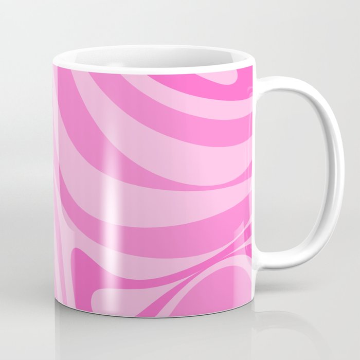 New Groove Retro Swirl Abstract Pattern in Doll Pink Coffee Mug Gallery Image 1