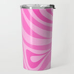 New Groove Retro Swirl Abstract Pattern in Doll Pink Travel Mug Gallery Image 2