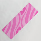 New Groove Retro Swirl Abstract Pattern in Doll Pink Yoga Mat Gallery Image 1