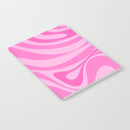 New Groove Retro Swirl Abstract Pattern in Doll Pink Notebook Gallery Image 2