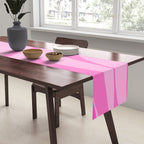 New Groove Retro Swirl Abstract Pattern in Doll Pink Table Runner Gallery Image 2