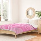 New Groove Retro Swirl Abstract Pattern in Doll Pink Duvet Cover Gallery Image 2