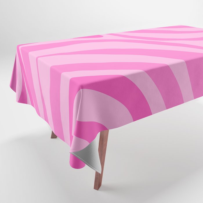 New Groove Retro Swirl Abstract Pattern in Doll Pink Tablecloth Gallery Image 1