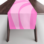 New Groove Retro Swirl Abstract Pattern in Doll Pink Table Runner Gallery Image 1