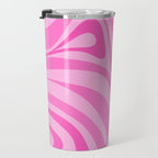 New Groove Retro Swirl Abstract Pattern in Doll Pink Travel Mug Gallery Image 3