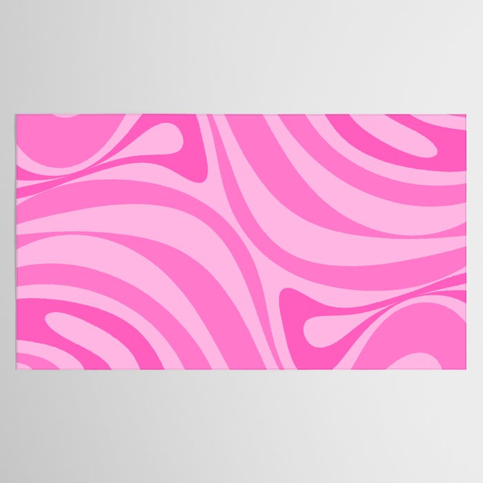 New Groove Retro Swirl Abstract Pattern in Doll Pink Tablecloth Gallery Image 2