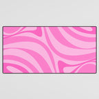 New Groove Retro Swirl Abstract Pattern in Doll Pink Desk Mat Gallery Image 3