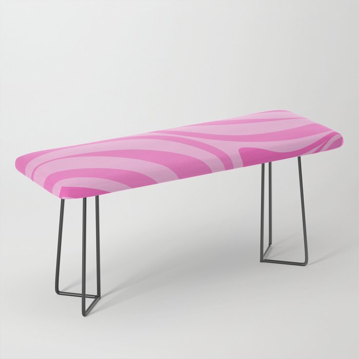 New Groove Retro Swirl Abstract Pattern in Doll Pink Bench Gallery Image 1