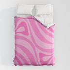 New Groove Retro Swirl Abstract Pattern in Doll Pink Duvet Cover Gallery Image 6
