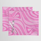 New Groove Retro Swirl Abstract Pattern in Doll Pink Placemat Gallery Image 1