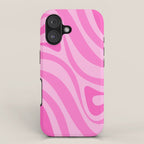 New Groove Retro Swirl Abstract Pattern in Doll Pink iPhone Case Gallery Image 1